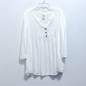 Faded Glory Women’s Long Sleeves White Gauze Summer Top